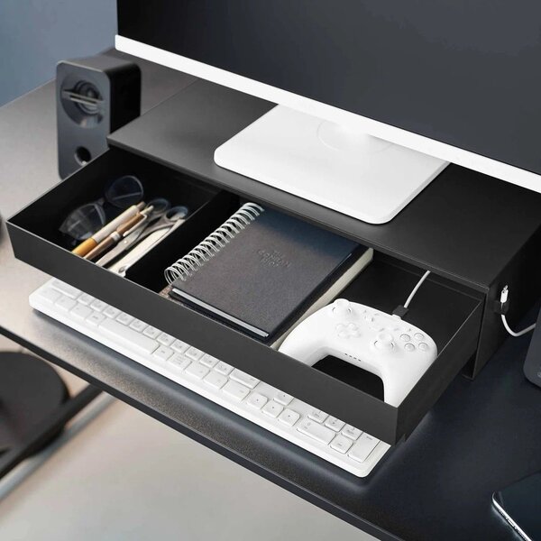 Czarny metalowy stojak na monitor Tower – YAMAZAKI