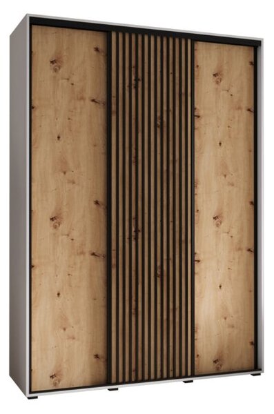Szafa przesuwna wysoka Lanko 1 170, gł. 45 cm biały + artisan + czarny