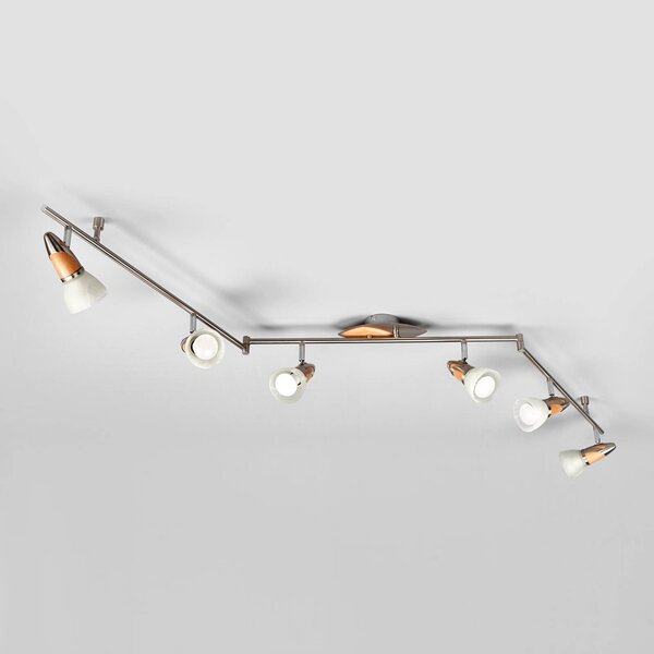 Lampa sufitowa Marena Lindby, możliwość ściemniania, jasne drewno, salon / jadalnia, metal, dworkowy / rustykalny