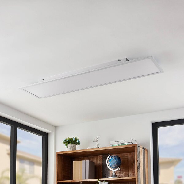 Lampa sufitowa LED Quais Lindby, biały / opal, kuchnia, aluminium, nowoczesny