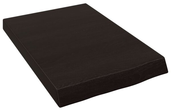 Półka, ciemnobrązowa, 40x60x(2-6) cm, wykończone drewno dębowe