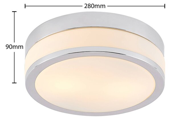 Lampa sufitowa Flavi Lindby, możliwość ściemniania, chromowy / srebrny, łazienka, szkło, nowoczesny