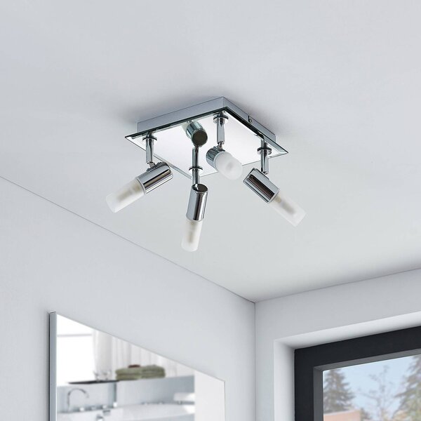 Lampa sufitowa Zela Lindby, możliwość ściemniania, chromowy / srebrny, łazienka, metal, nowoczesny