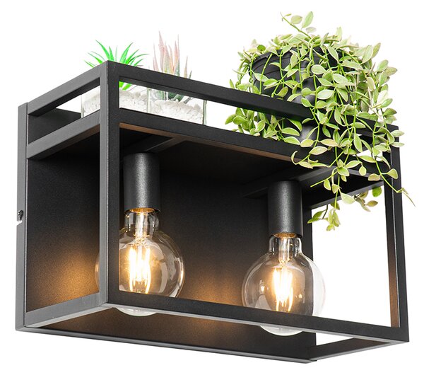 Inteligentna lampa ścienna czarna z półką w komplecie 2 Wifi G95 - Cage Rack