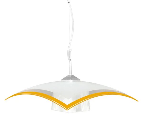 Biało-pomarańczowa lampa wisząca do jadalni - S564-Grotto