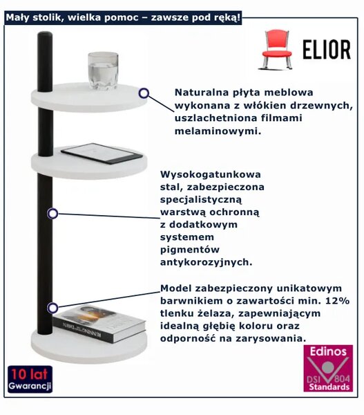 Biały stolik pomocniczy A9-H57