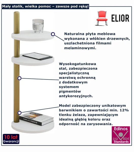 Biały okrągły stolik do salonu G8-A96