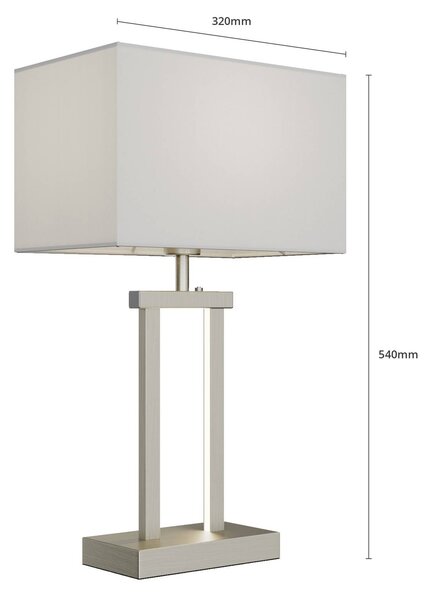Lampa stołowa Sigurd Lindby, możliwość ściemniania, aluminiowy / szary / cynkowy, salon / jadalnia, tkanina / materiał / jedwab, nowoczesny