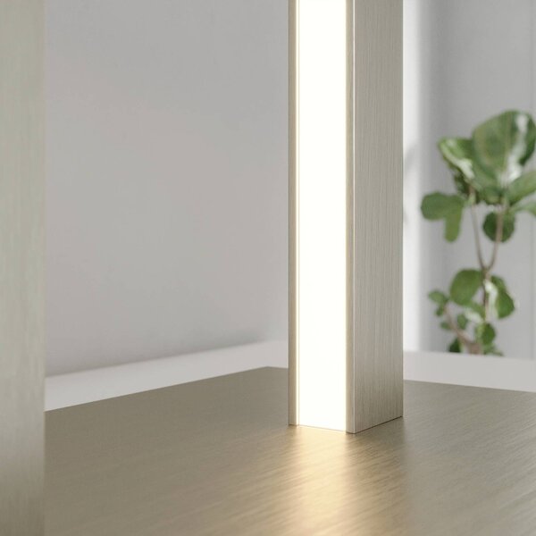 Lampa stołowa Sigurd Lindby, możliwość ściemniania, aluminiowy / szary / cynkowy, salon / jadalnia, tkanina / materiał / jedwab, nowoczesny