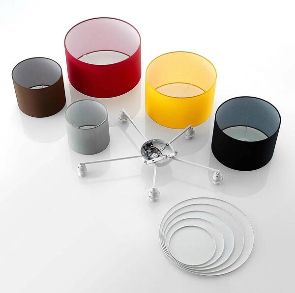 Lampa sufitowa Laurenz Lindby, możliwość ściemniania, multikolor, salon / jadalnia, tkanina / materiał / jedwab, nowoczesny
