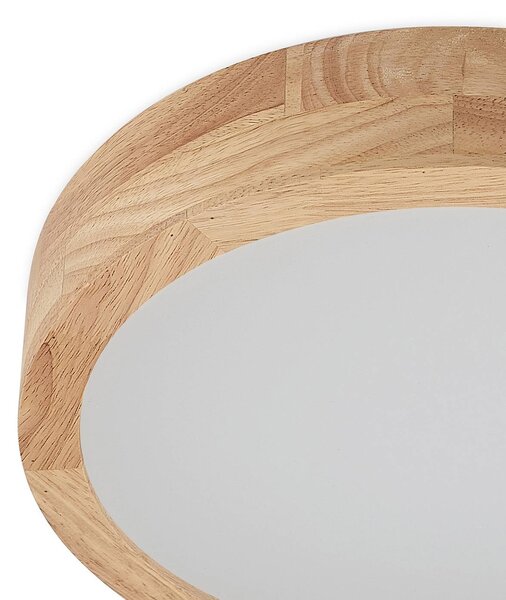 Lampa sufitowa Lanira Lindby, możliwość ściemniania, jasne drewno, salon / jadalnia, drewno, nowoczesny