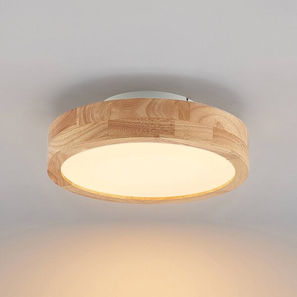 Lampa sufitowa Lanira Lindby, możliwość ściemniania, jasne drewno, salon / jadalnia, drewno, nowoczesny