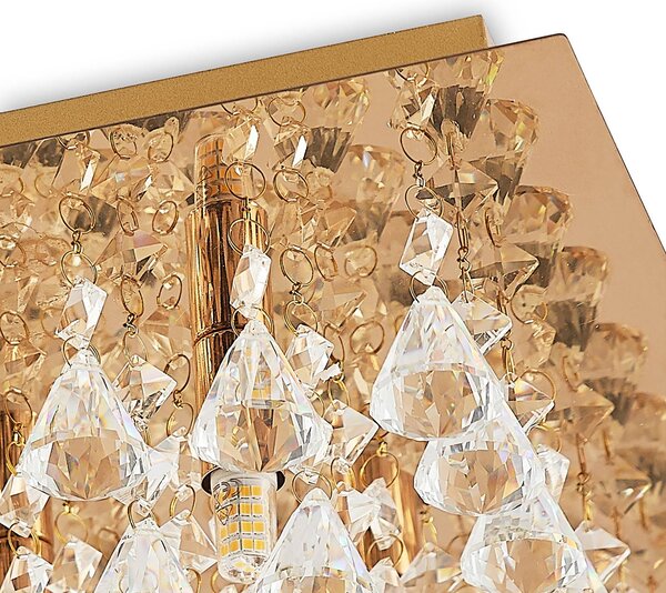 Lampa sufitowa kryształowa Rimedia Lindby, możliwość ściemniania, mosiężny / złoty, salon / jadalnia, metal