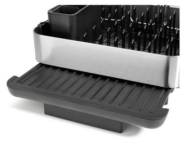 Czarny regulowany plastikowy ociekacz 35,5x38 cm Extend Steel Plus – Joseph Joseph