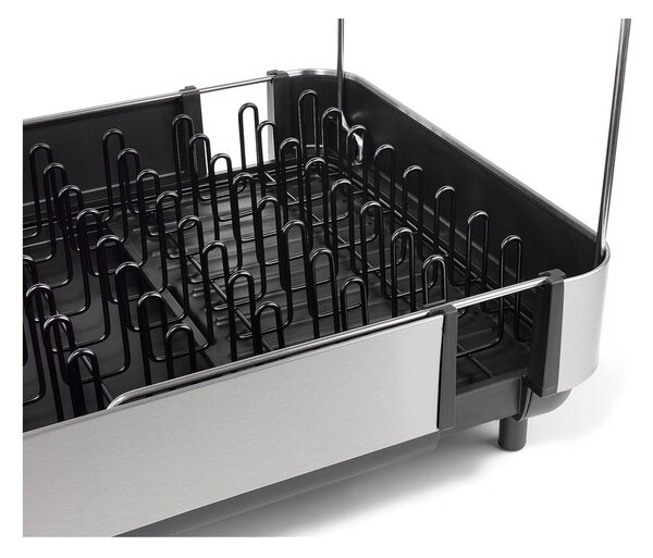 Czarny regulowany plastikowy ociekacz 35,5x38 cm Extend Steel Plus – Joseph Joseph