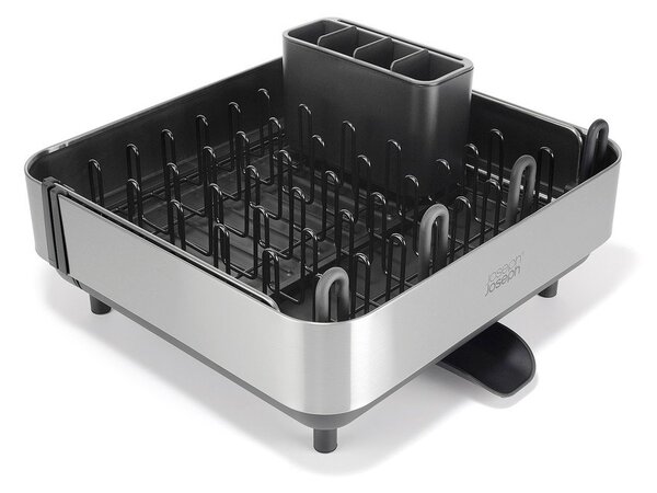 Czarny regulowany plastikowy ociekacz 35,5x38 cm Extend Steel Plus – Joseph Joseph