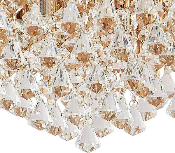 Lampa sufitowa kryształowa Rimedia Lindby, możliwość ściemniania, mosiężny / złoty, salon / jadalnia, metal