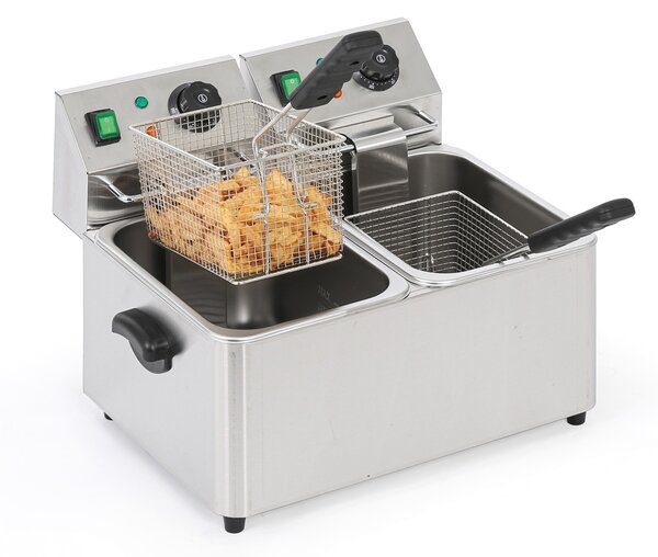 Profesjonalna frytownica elektryczna 2×4L, 2×2000W