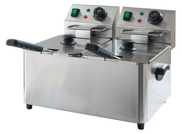 Profesjonalna frytownica elektryczna 2×4L, 2×2000W