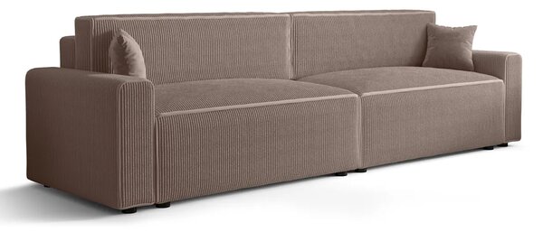 Jasnoróżowa sztruksowa sofa tapicerowana T9-G77