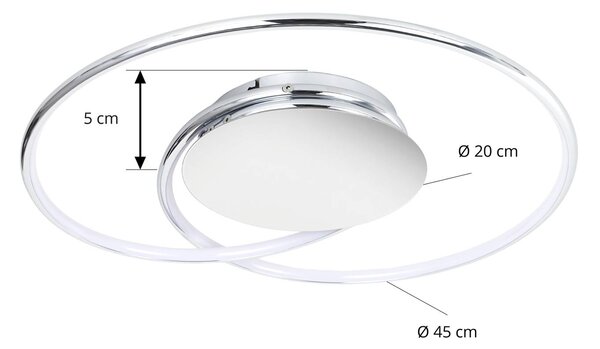 Lampa sufitowa LED Joline Lindby, chromowy / srebrny, salon / jadalnia, metal, nowoczesny