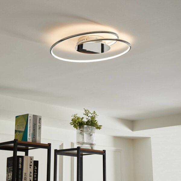 Lampa sufitowa LED Joline Lindby, chromowy / srebrny, salon / jadalnia, metal, nowoczesny