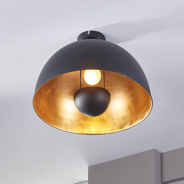 Lampa sufitowa Lya Lindby, możliwość ściemniania, czarny, salon / jadalnia, metal, nowoczesny