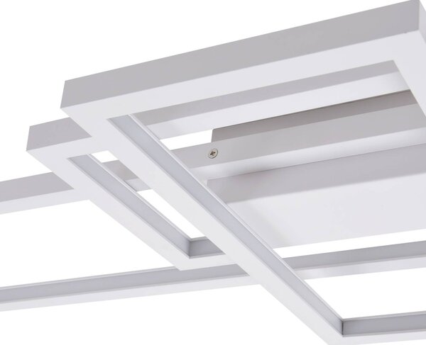 Lampa sufitowa LED Poppy Lindby, możliwość ściemniania, biały / opal, salon / jadalnia, aluminium, nowoczesny