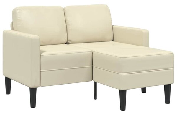 Sofa 2-osobowa z leÅ¼ankÄ w ksztaÅcie litery l, kremowa, 125 cm