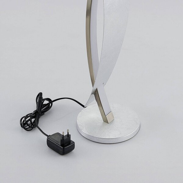 Lampa stołowa LED Marija Lucande, możliwość ściemniania, chromowy / srebrny, salon / jadalnia, metal, nowoczesny