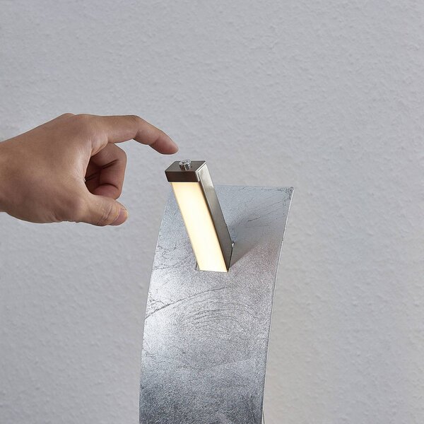 Lampa stołowa LED Marija Lucande, możliwość ściemniania, chromowy / srebrny, salon / jadalnia, metal, nowoczesny