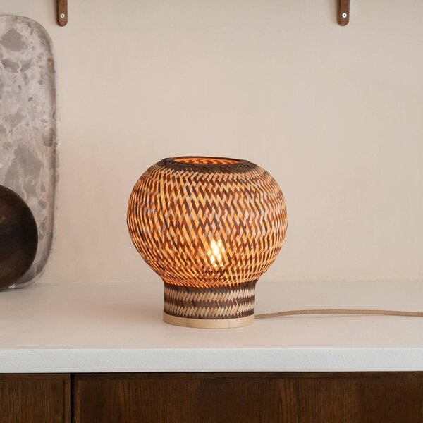 Good & Mojo Lampa stołowa Barbados, jasne drewno, salon / jadalnia, bambus