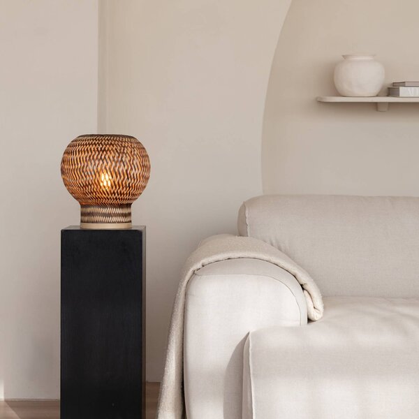 Good & Mojo Lampa stołowa Barbados, jasne drewno, salon / jadalnia, bambus
