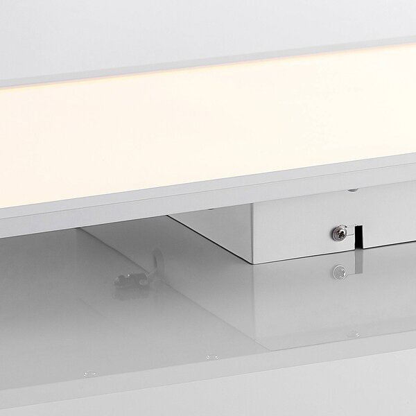 Lampa sufitowa LED Quais Lindby, biały / opal, kuchnia, aluminium, nowoczesny