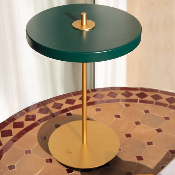 UMAGE Lampa stołowa LED Asteria Move, możliwość ściemniania, mosiężny / złoty, salon / jadalnia, metal, design