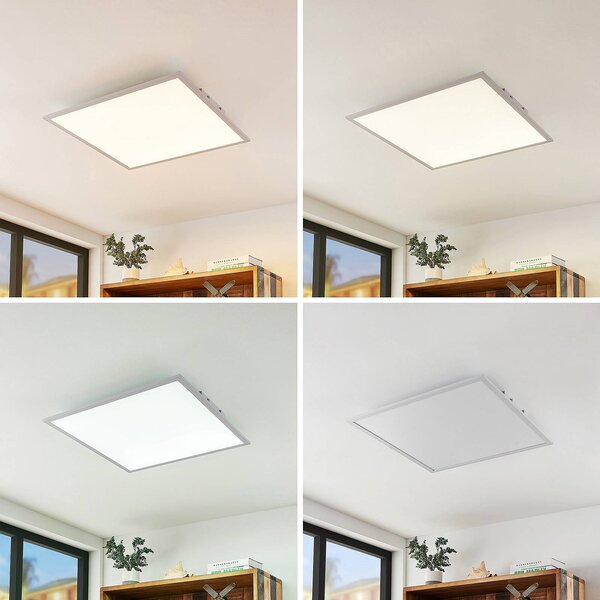 Lampa sufitowa LED Luay Lindby, możliwość ściemniania, biały / opal, kuchnia, tworzywo sztuczne, nowoczesny