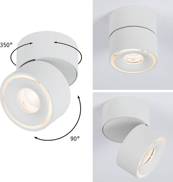 Paulmann Spircle oprawa natynkowa downlight biała, biały / opal, salon / jadalnia, aluminium, nowoczesny