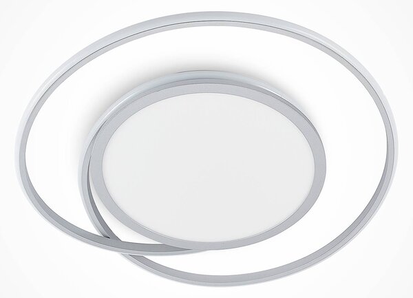 Lampa sufitowa LED Noud Lucande, możliwość ściemniania, aluminiowy / szary / cynkowy, sypialnia, metal, nowoczesny