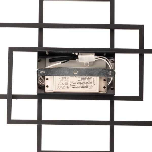 Lampa sufitowa LED Ismera Lindby, możliwość ściemniania, czarny, salon / jadalnia, aluminium, nowoczesny