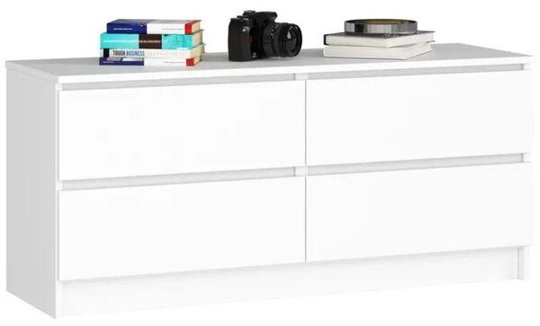 Komoda do sypialni, STILO, 120x40x55 cm, biel, mat | TYLETEGOTU