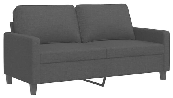 Sofa 2-osobowa, czarna, 140 cm, tapicerowana tkaninÄ