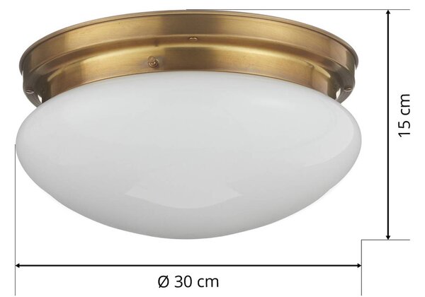 Berliner Messinglampen Lampa sufitowa Harry, możliwość ściemniania, mosiężny / złoty, salon / jadalnia, metal, antyczny