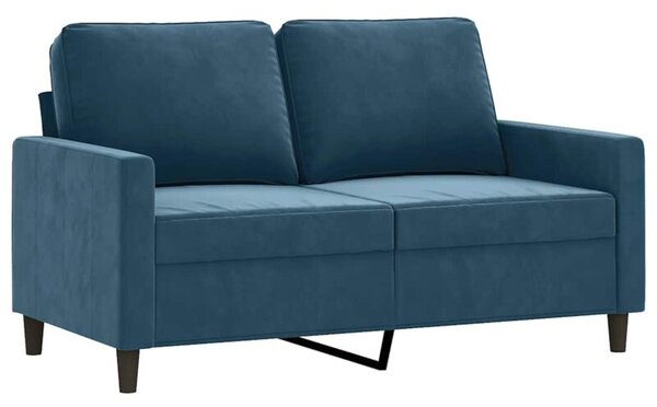 Sofa 2-osobowa, niebieski, 120 cm, tapicerowana aksamitem