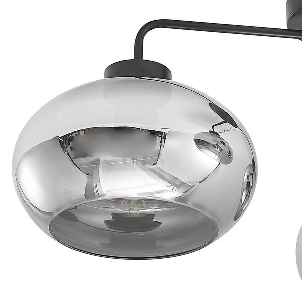 Lampa sufitowa Navidia Lindby, możliwość ściemniania, czarny, salon / jadalnia, metal, nowoczesny
