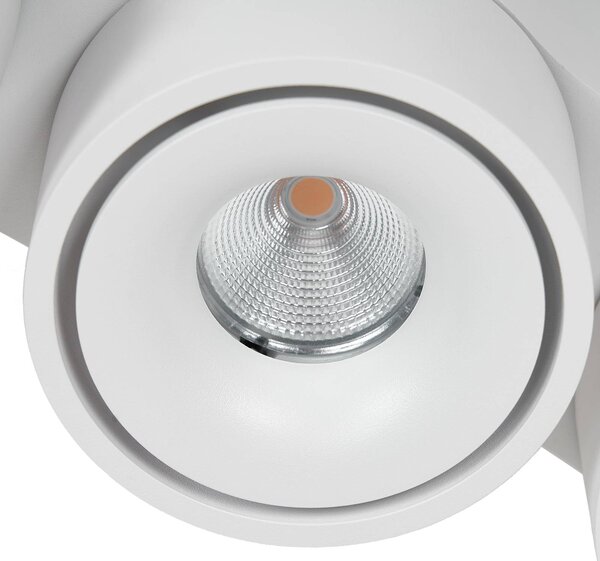 Reflektor sufitowy LED Rotari Arcchio, możliwość ściemniania, biały / opal, salon / jadalnia, aluminium, nowoczesny
