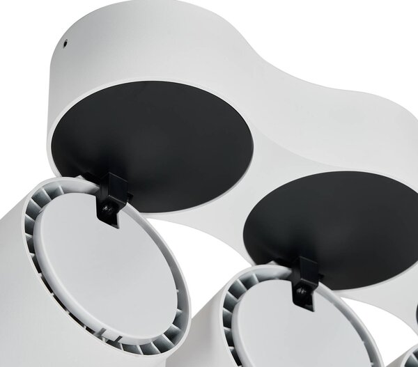 Reflektor sufitowy LED Rotari Arcchio, możliwość ściemniania, biały / opal, salon / jadalnia, aluminium, nowoczesny