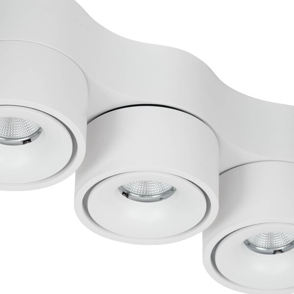 Reflektor sufitowy LED Rotari Arcchio, możliwość ściemniania, biały / opal, salon / jadalnia, aluminium, nowoczesny