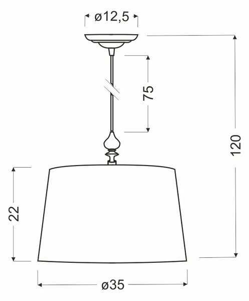 Wisząca lampa z czarnym abażurem - C8-R21
