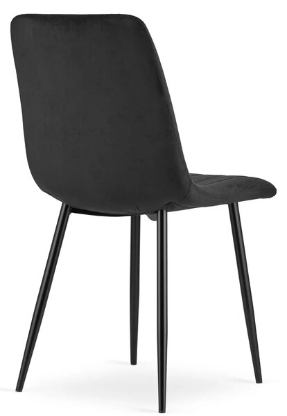Komplet czarnych aksamitnych krzeseł 4 szt. D2-H01