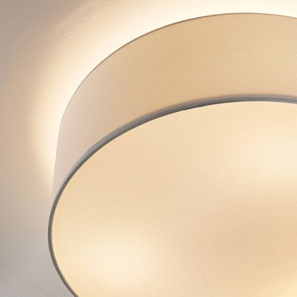 Lampa sufitowa Mariat Lindby, możliwość ściemniania, biały / opal, salon / jadalnia, tkanina / materiał / jedwab, nowoczesny